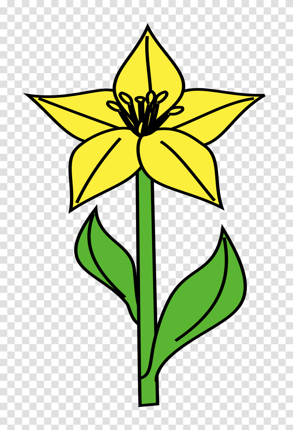 Lily Icon Yellow, Plant, Leaf, Flower, Blossom Transparent Png