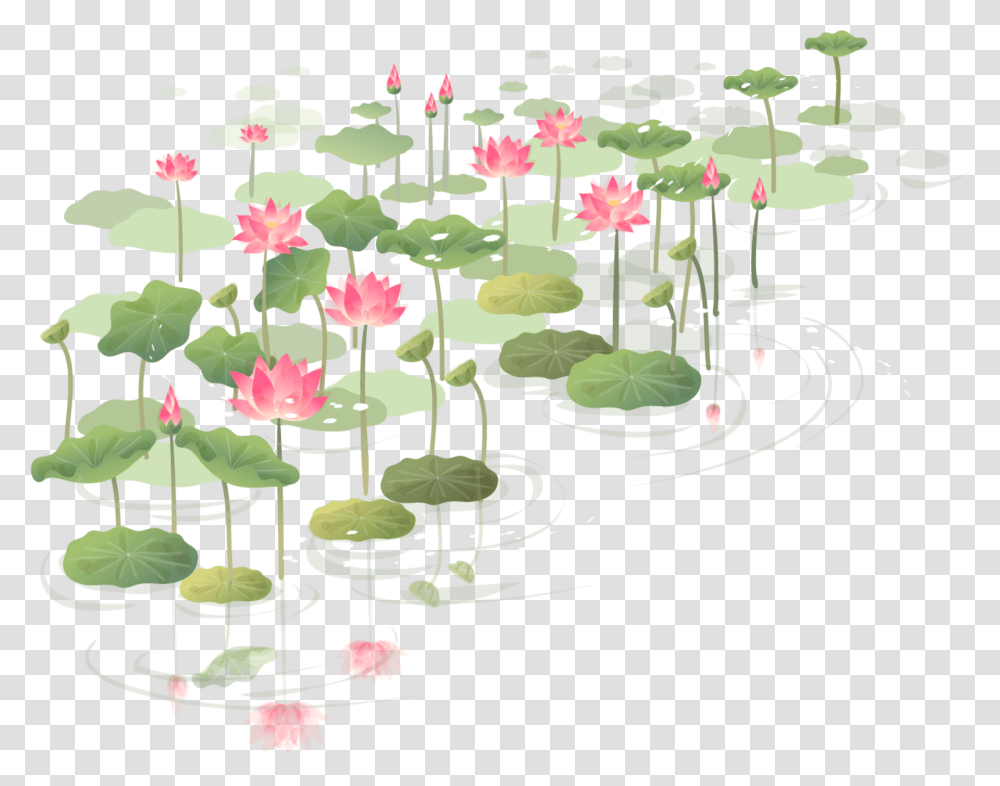 Lilypad Watercolour Painting Lotus Pond, Plant, Flower, Blossom, Pond Lily Transparent Png