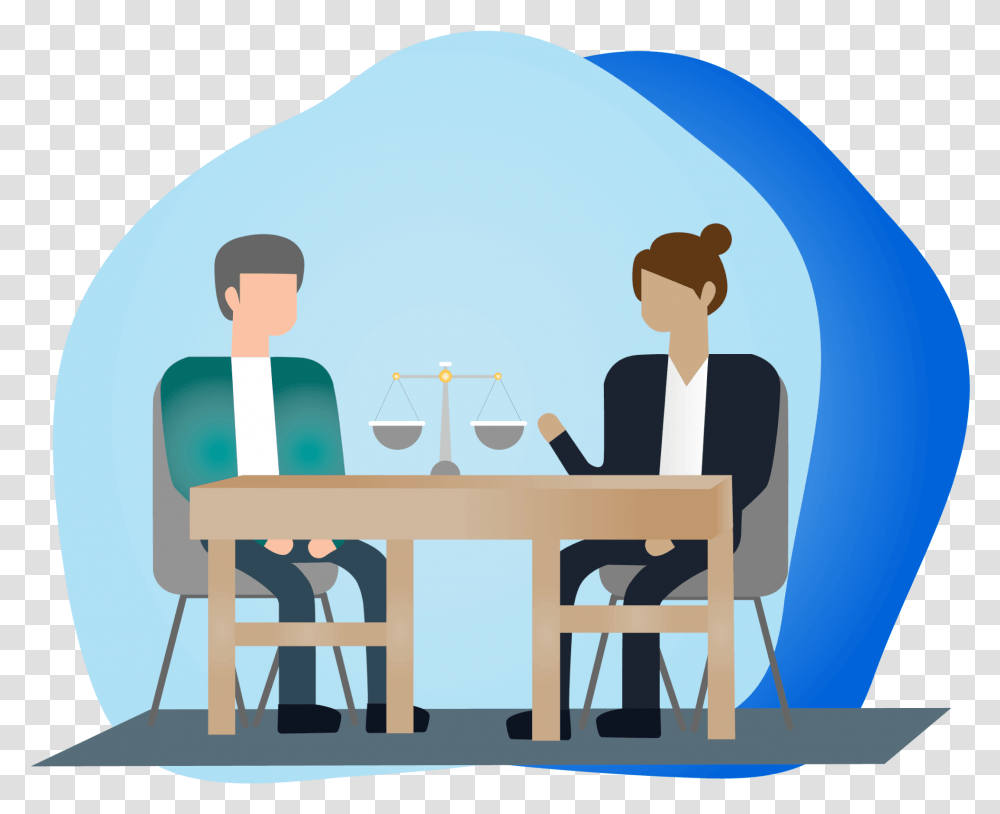 Limitations For A Mesothelioma Claim Illustration, Furniture, Sitting, Person, Table Transparent Png