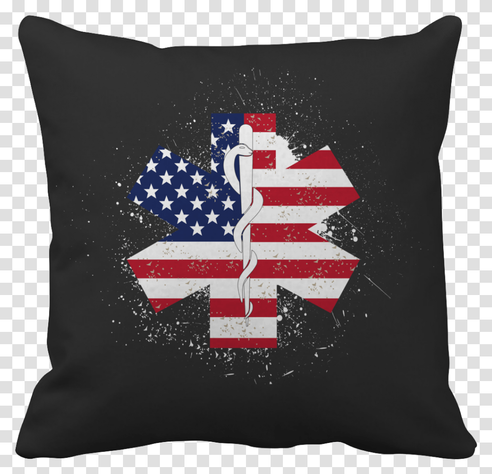 Limited Edition Emt Flag Star Of Life Black - Aspire Gear Vietnam And American Flag, Pillow, Cushion Transparent Png