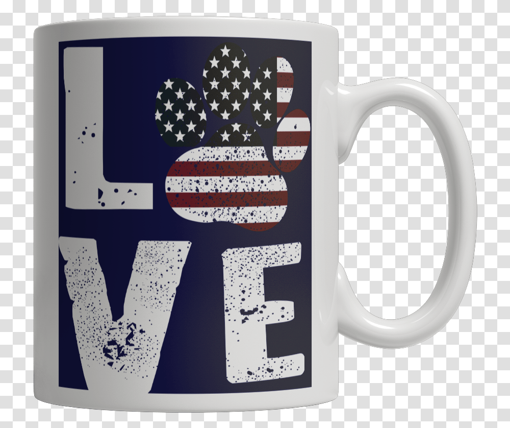Limited Edition Love My Cat Dog With Paw Flag White Mug Serveware, Coffee Cup, Text Transparent Png