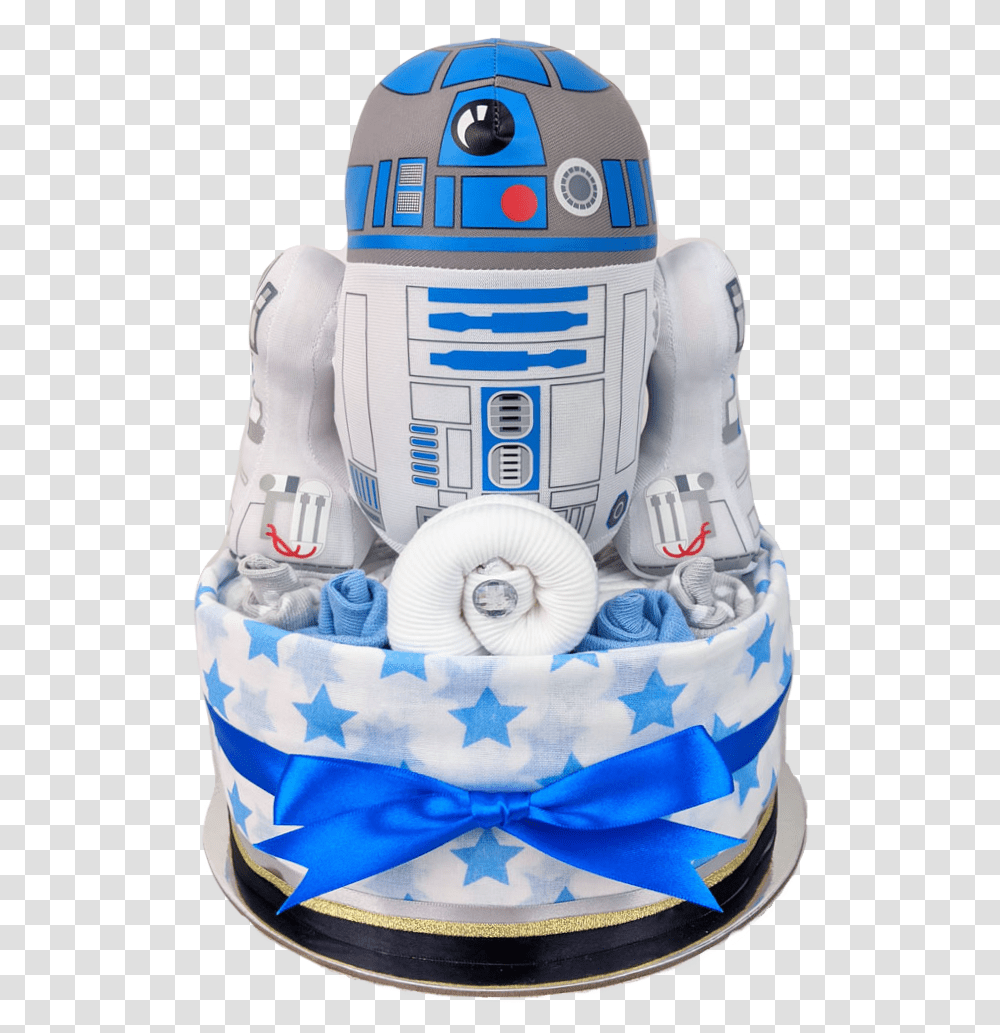 Limited Edition One Tier R2d2 Star Wars Nappy Cake, Birthday Cake, Dessert, Food, Diaper Transparent Png