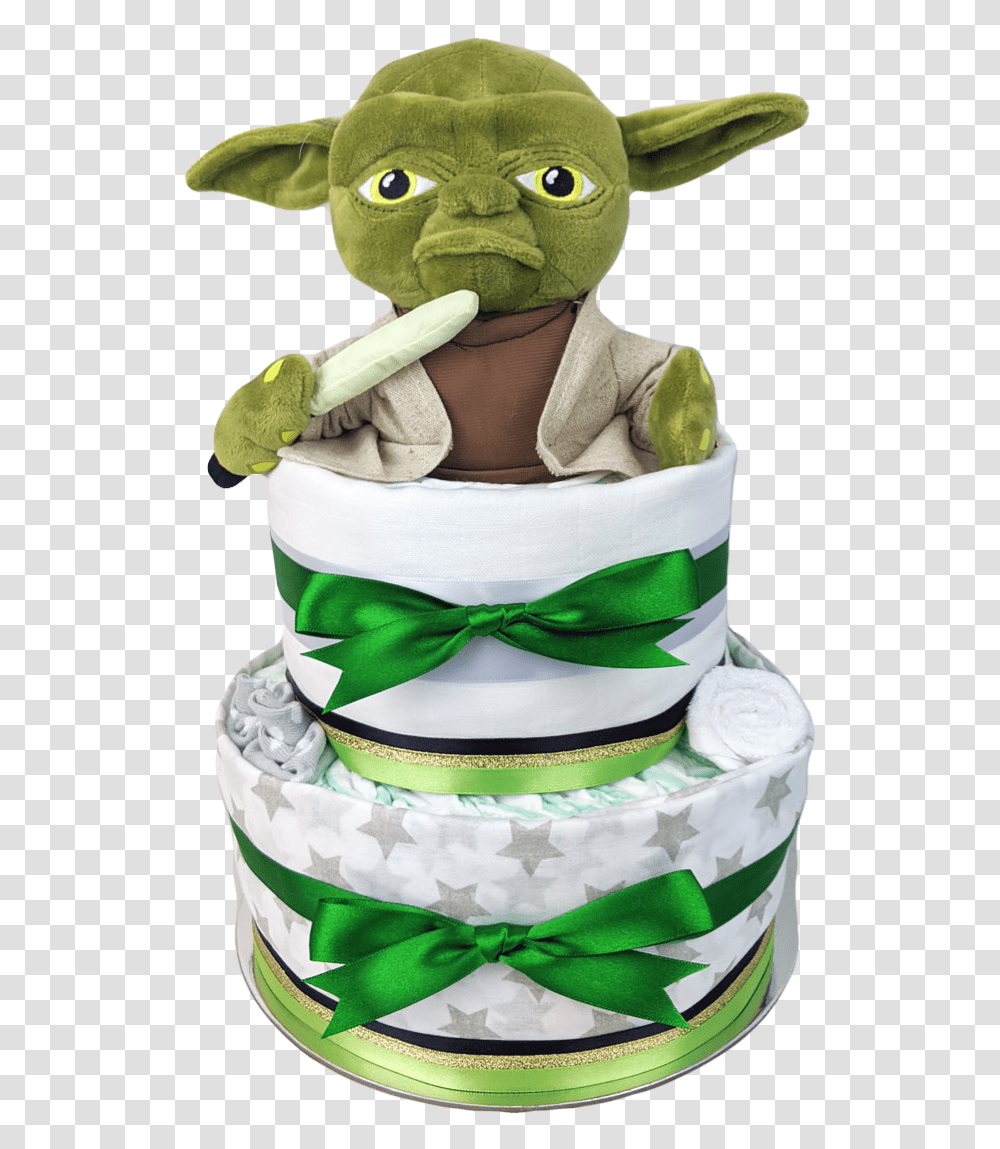 Limited Edition Two Tier Yoda Star Wars Nappy Cake Baby Yoda Diaper Cake, Dessert, Food, Birthday Cake, Toy Transparent Png