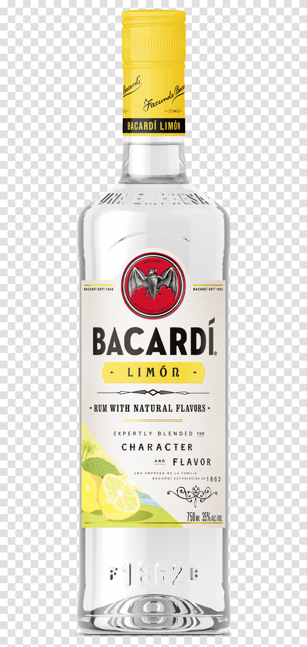 Limon Bacardi Coconut Rum, Label, Alcohol, Beverage Transparent Png