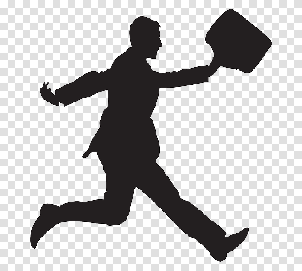 Limousine Clipart Businessman Walking With Briefcase Silhouette, Person, Human, Handball, Sphere Transparent Png