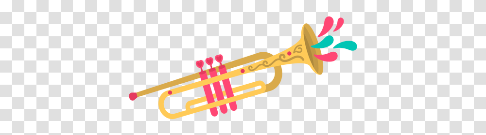 Linda Trompeta Plana Cute Trumpet, Horn, Brass Section, Musical Instrument, Cornet Transparent Png