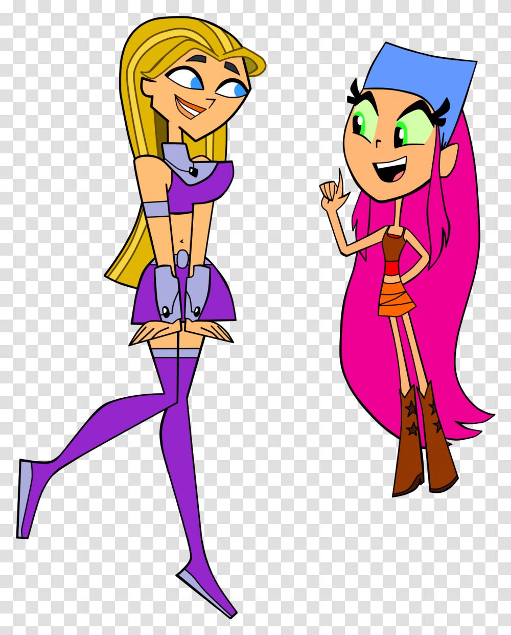 Lindsay And Starfire Attire Switch Cartoon, Costume, Drawing, Elf Transparent Png