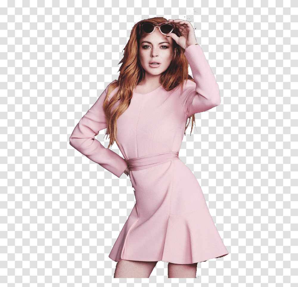 Lindsay Lohan Wonderland Magazine, Dress, Sunglasses, Sleeve Transparent Png