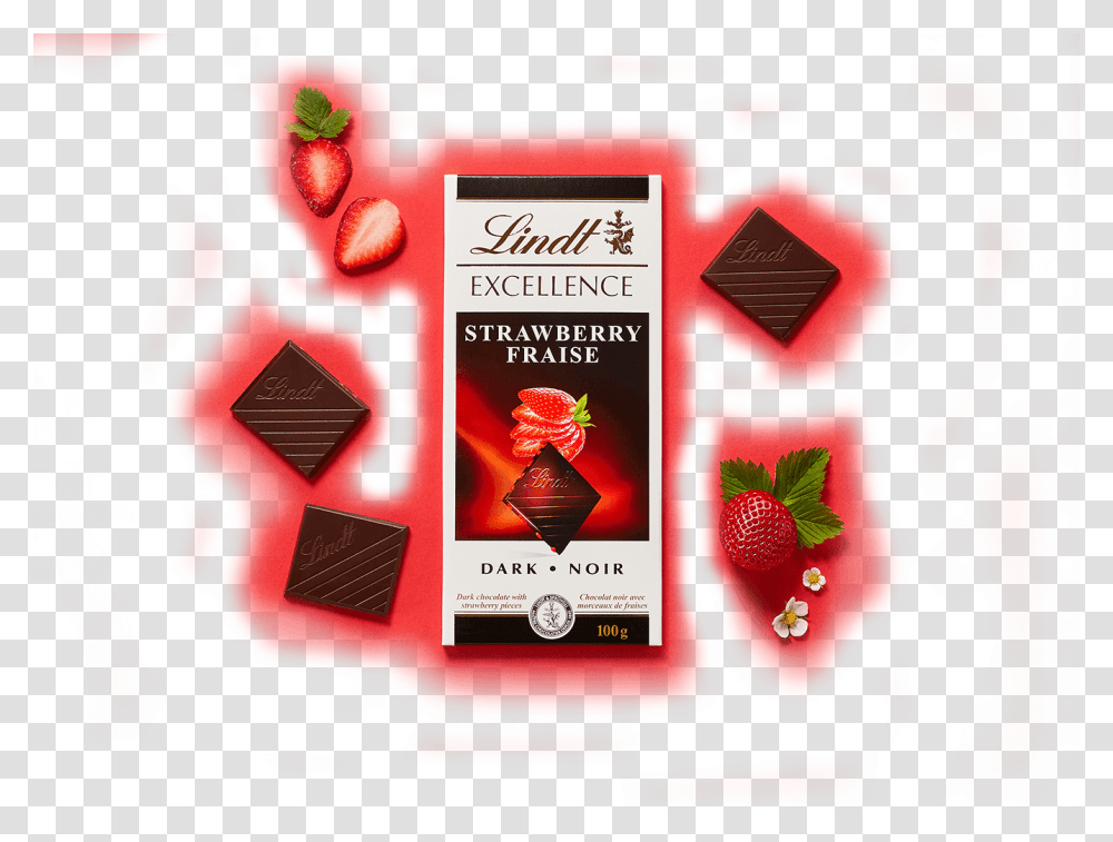 Lindt Excellence Strawberry Intense, Advertisement, Poster, Flyer, Paper Transparent Png