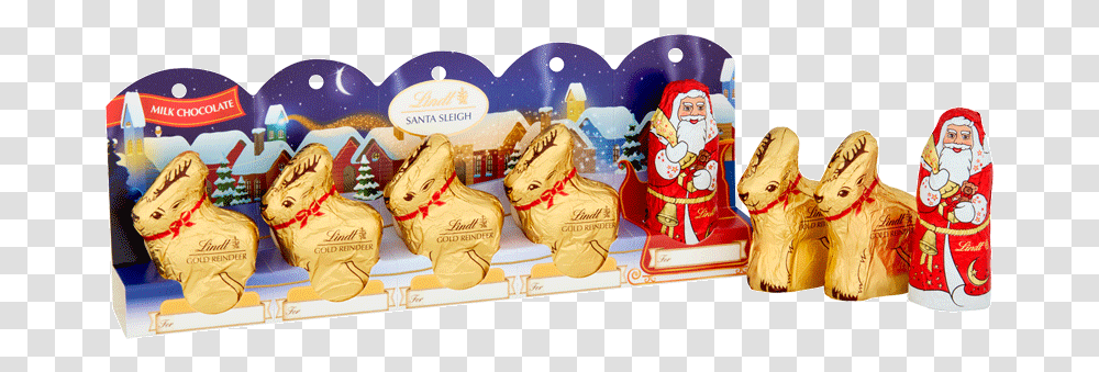 Lindt Santa Sleigh Milk 5 Pack Perforation 50g Lindt Santa, Sweets, Food, Figurine, Toy Transparent Png