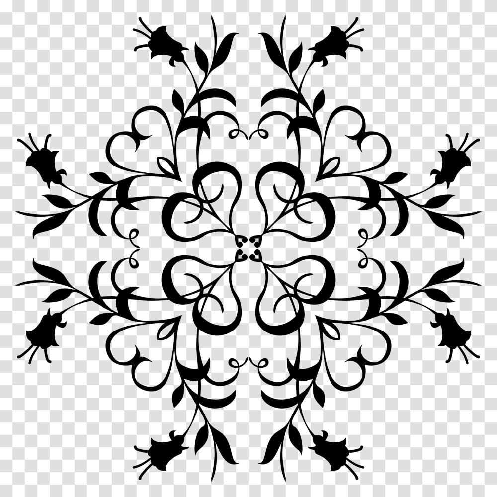 Line Art Clipart Floral Black And White Clipart Design, Gray, World Of Warcraft Transparent Png