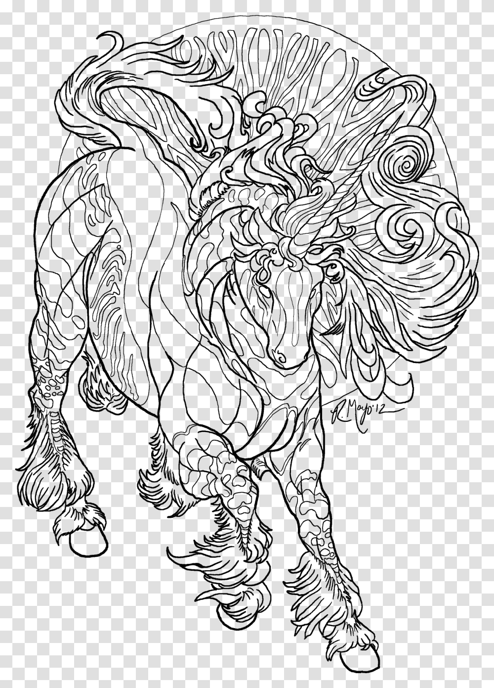 Line Art Coloring Pages Coloring Pages For Adults Unicorn, Face ...