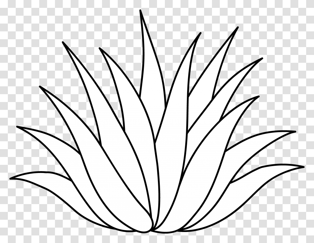 Line Art Easy Aloe Vera Drawing, Plant, Leaf, Animal, Flower Transparent Png