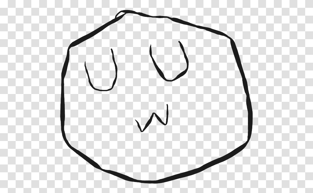 Line Art Face White Black Black And White Facial Expression Uwu Face, Stencil, Hand, Cushion Transparent Png