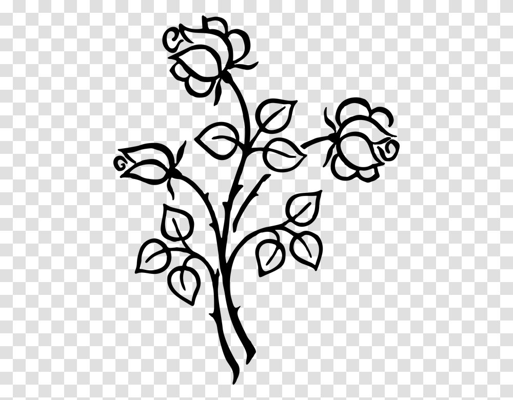 Line Art Flower Flower Clipart Black And White, Gray Transparent Png
