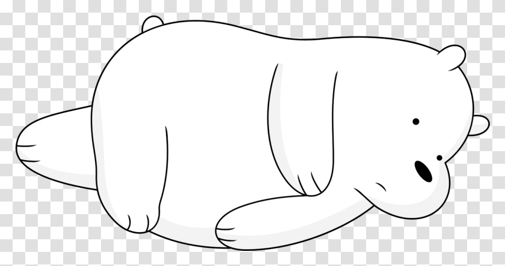 Line Art Tired Ice Bear We Bare Bears, Cushion, Food, Sack, Pillow Transparent Png