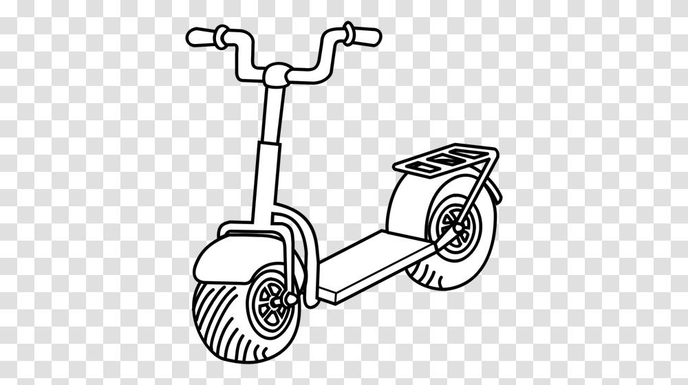 Line Art Vector Image Of Kick Scooter, Vehicle, Transportation, Lawn Mower, Tool Transparent Png