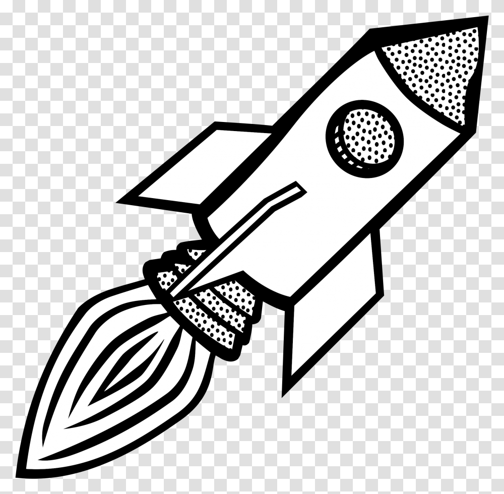 Line Art Vector Image Of Space Rocket Ship Rocket In Line Art, Hammer, Tool, Broom Transparent Png