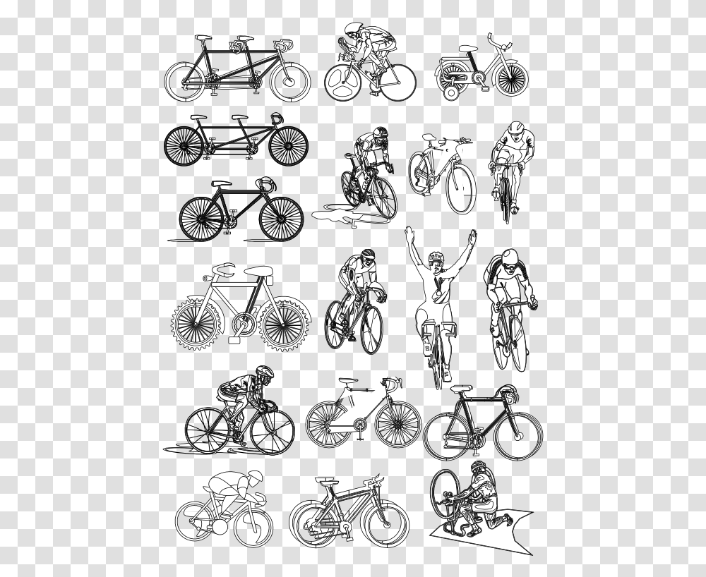 Line Art, Wheel, Machine, Bicycle, Vehicle Transparent Png