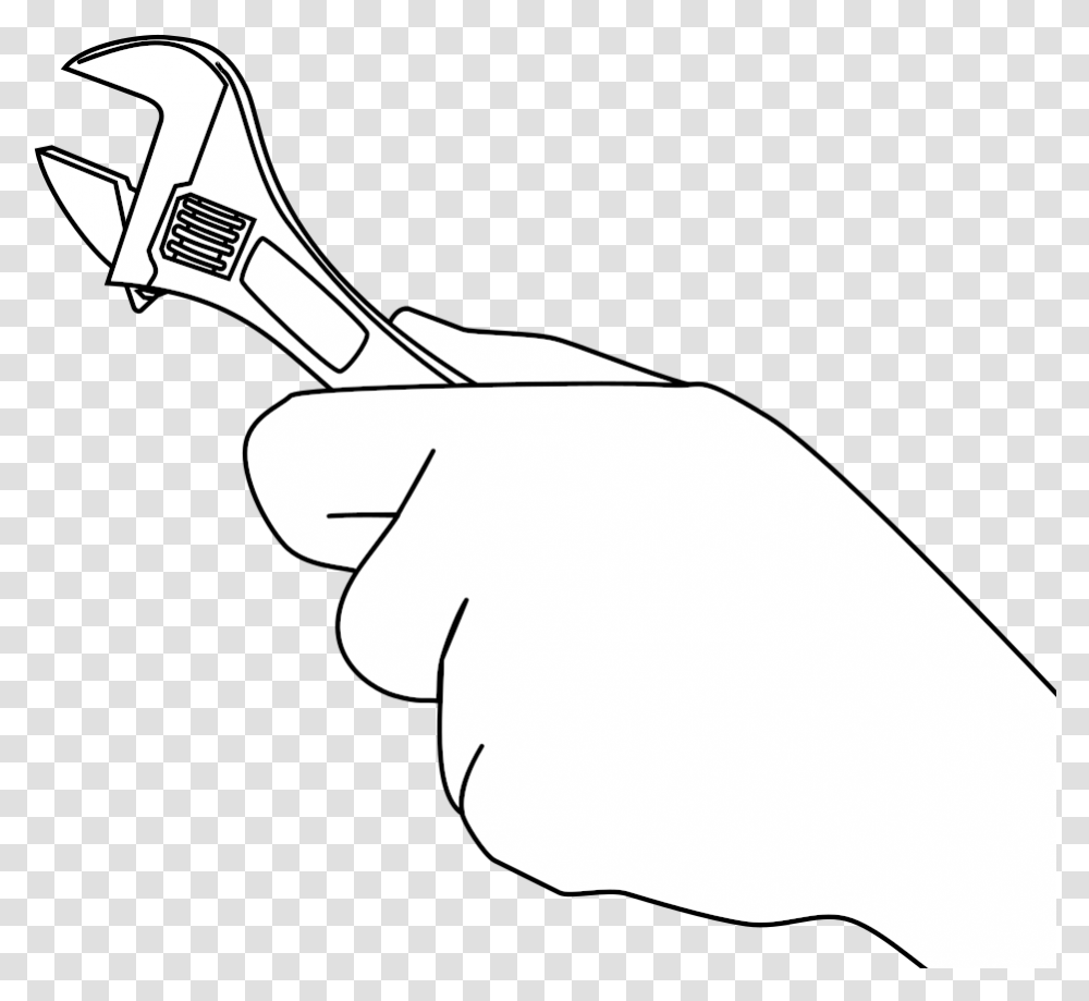 Line Art, Wrench, Hammer, Tool Transparent Png