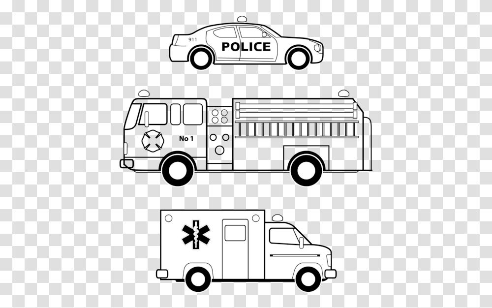 Line Artanglecompact Car Fire Truck Line Art, Vehicle, Transportation, Ambulance, Van Transparent Png