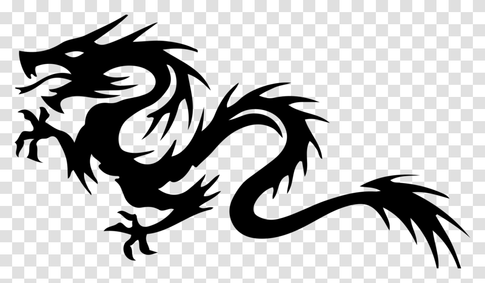 Line Artartsilhouette Chinese Dragon Clipart, Gray, World Of Warcraft Transparent Png