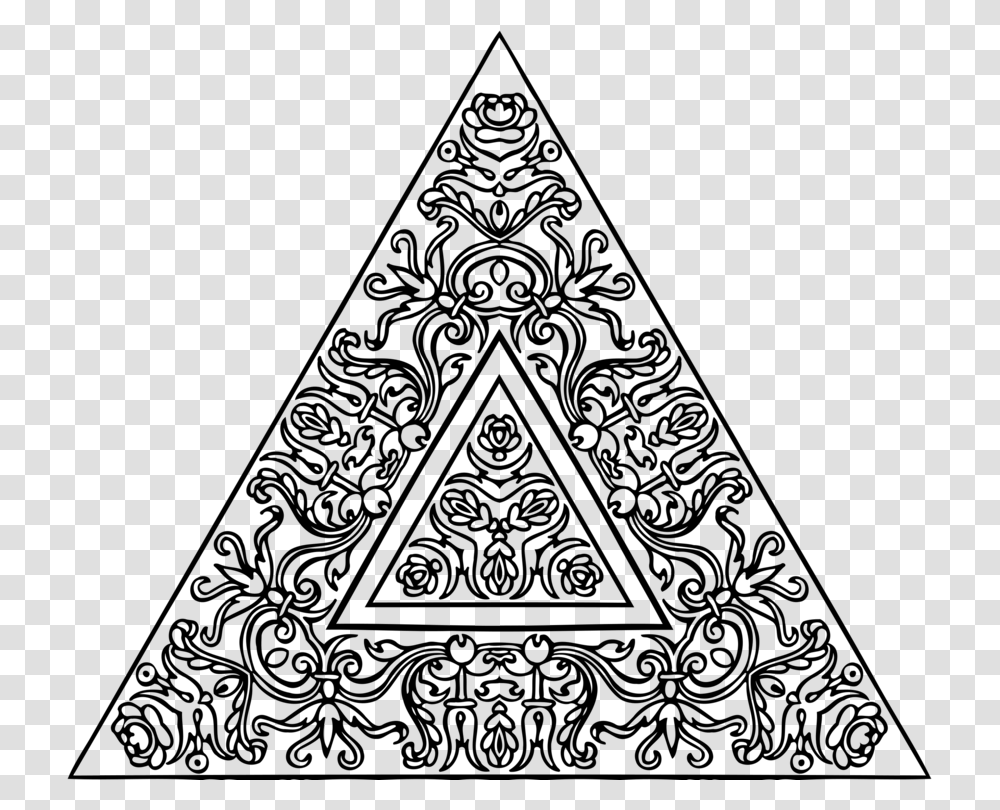 Line Artarttriangle Black And White Mandala For Wall Art, Gray, World Of Warcraft Transparent Png