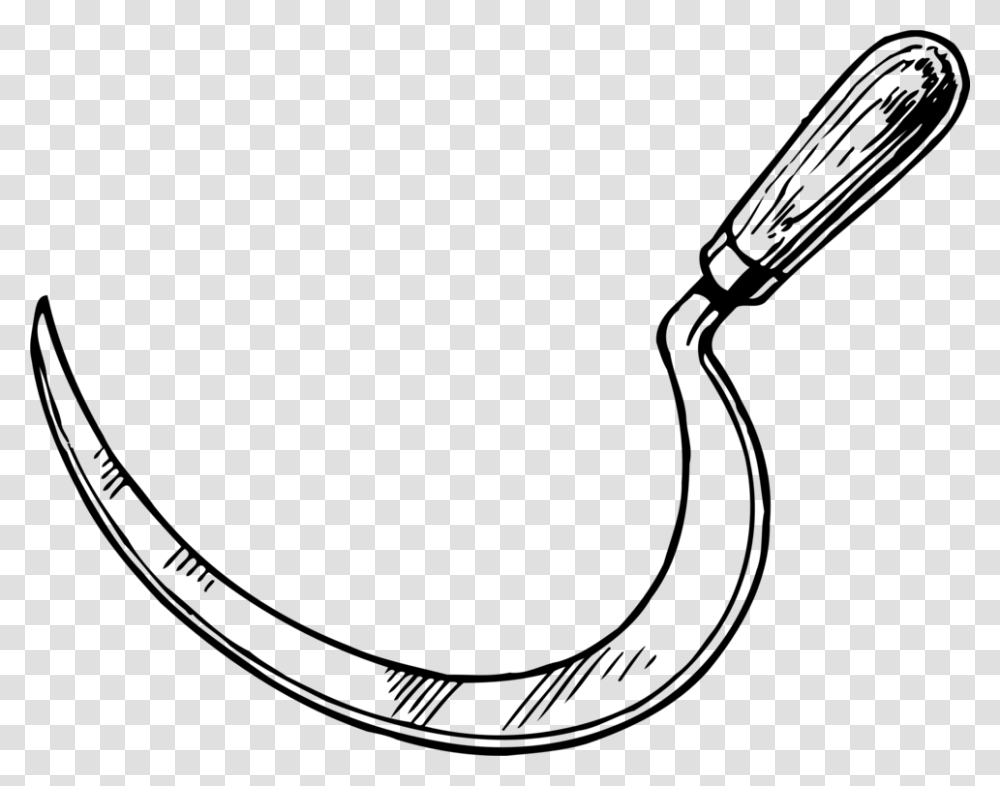 Line Artcoloring Booksickle Sickle Black And White, Gray, World Of Warcraft Transparent Png