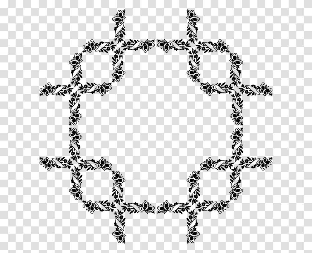 Line Artfashion Accessorysymmetry Round Black And White Border Clipart, Gray, World Of Warcraft Transparent Png