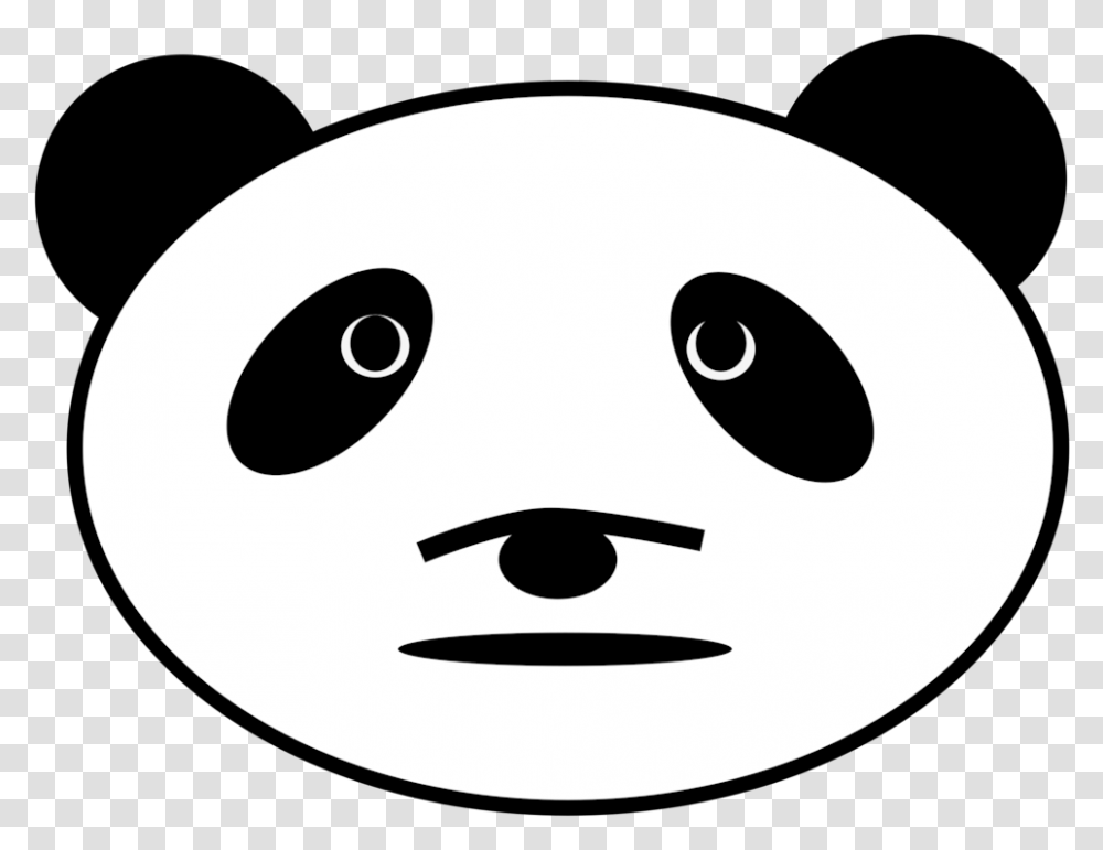 Line Artheadeye Clipart Royalty Free Svg Cute Panda Shy Cartoon, Stencil, Disk, Symbol, Logo Transparent Png