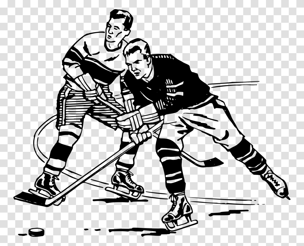 Line Artice Hockeybandy Playing Hockey Clipart Black And White, Gray, World Of Warcraft Transparent Png
