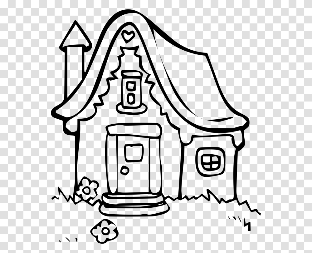 Line Artplantart Cottage Clipart Black And White, Gray, World Of Warcraft Transparent Png