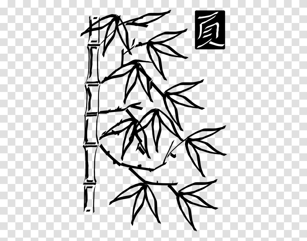 Line Artplantflora Bamboo Clip Art Black And White, Outdoors, Gray, Nature, Astronomy Transparent Png