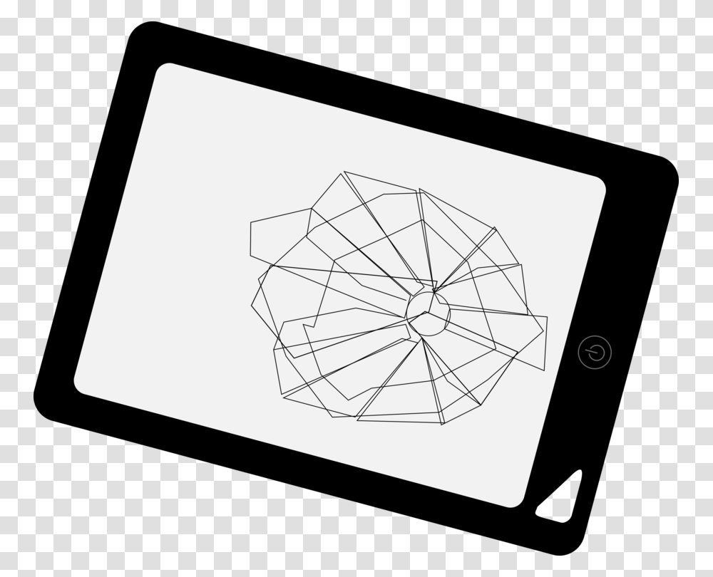 Line Artsquareangle Tablet Computer Line Art, Spider Web, Network, Diagram Transparent Png