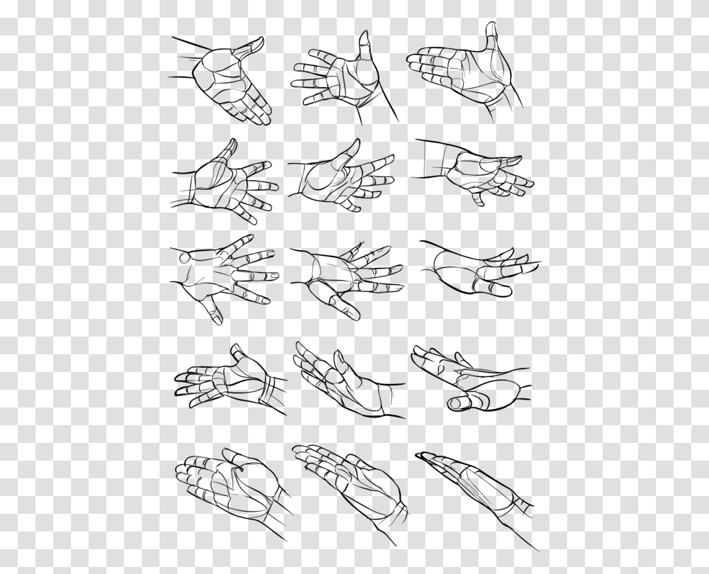 Line Artstyleart Hand Poses Drawing Reference, Gray, World Of Warcraft Transparent Png