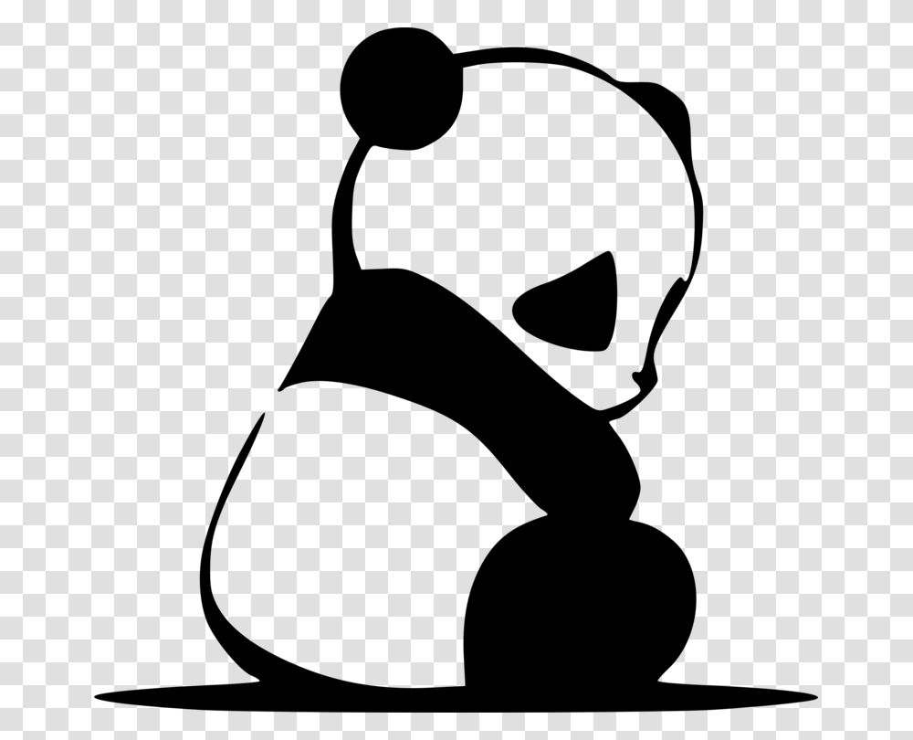 Line Artstylecoloring Book Black And White Panda Vector, Gray, World Of Warcraft Transparent Png