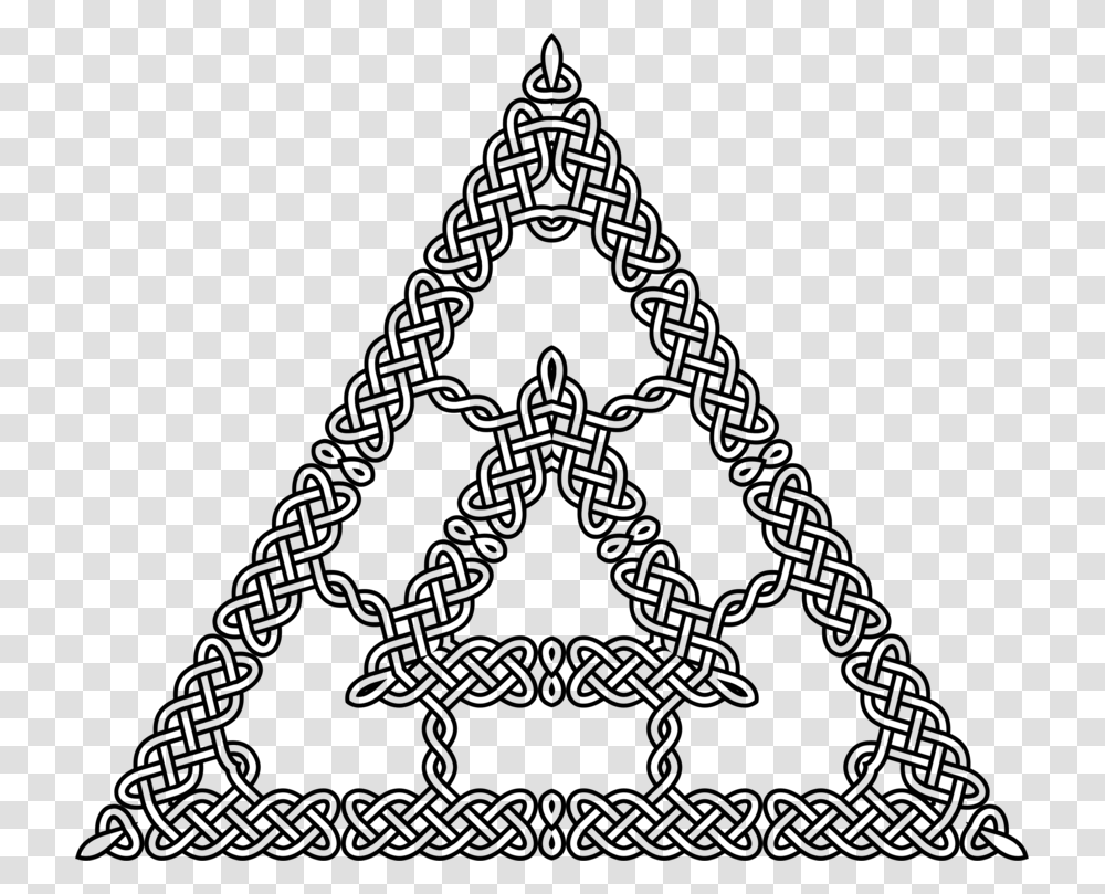 Line Arttrianglesymmetry Celtic Knot Triangle, Gray, World Of Warcraft Transparent Png