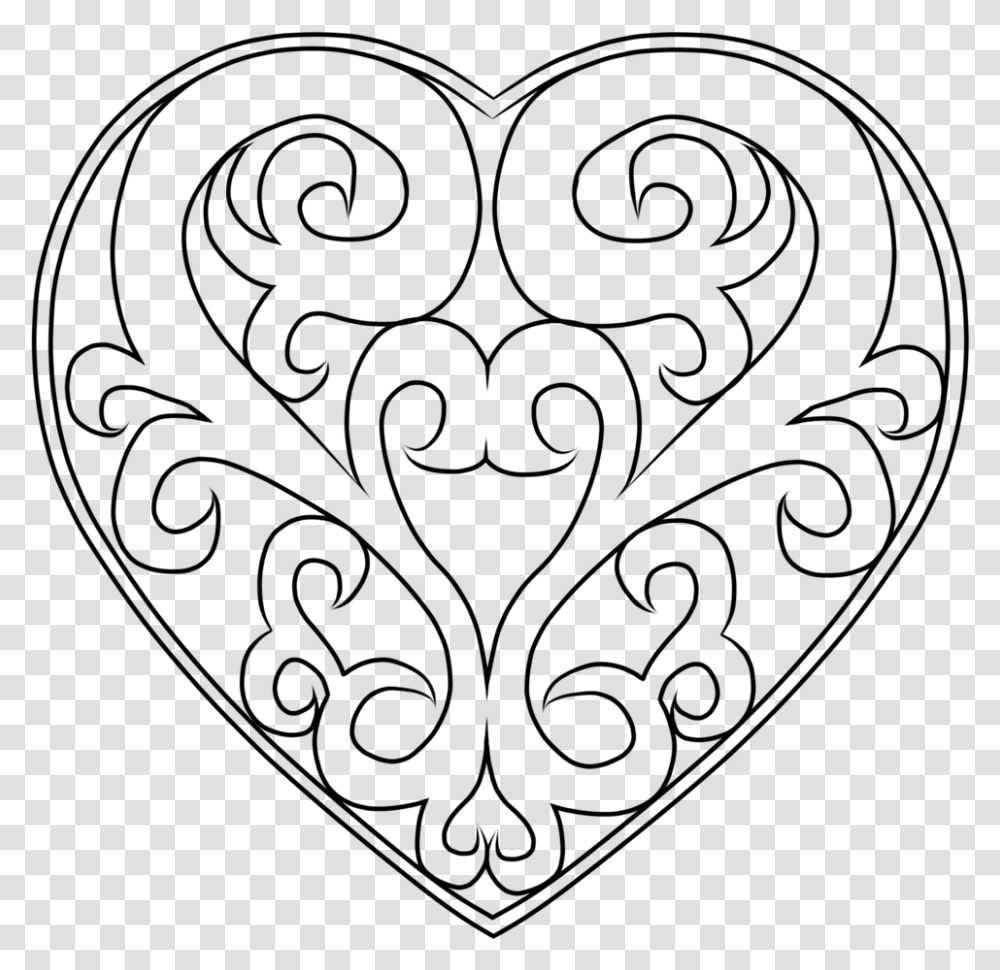 Line Bookvisual Arts Heart Locket Line Drawing, Gray, World Of Warcraft Transparent Png