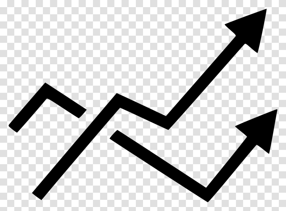 Line Chart Report Analytics Statistic Increase Arrow Increase Arrow Icon, Axe, Tool, Hammer, Stencil Transparent Png