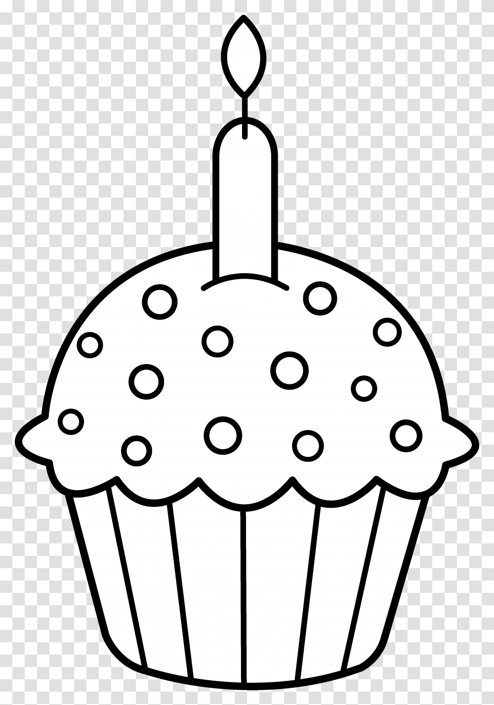 Line Clipart Cupcake, Food, Dessert, Cream, Creme Transparent Png