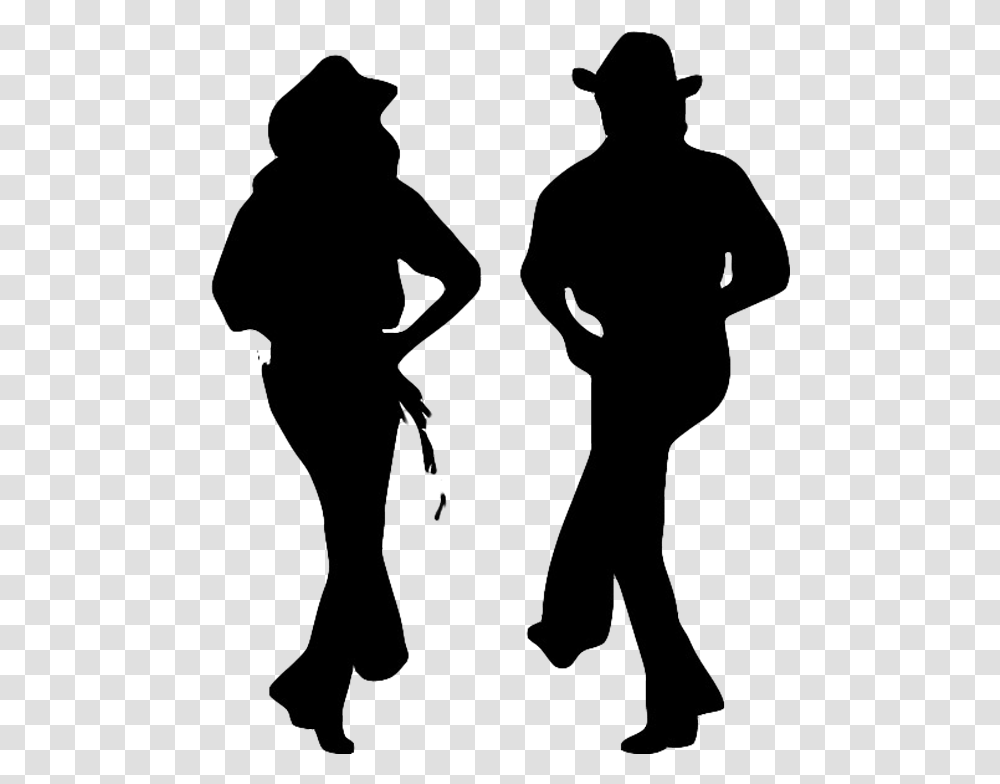 Line Dance Silhouette Man And Woman Walking Silhouette, Person, People, Hand, Musician Transparent Png