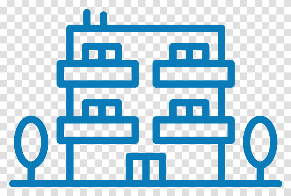 Line Diagram Of Buildings Two Storeys Or Higher, Pac Man, Network Transparent Png