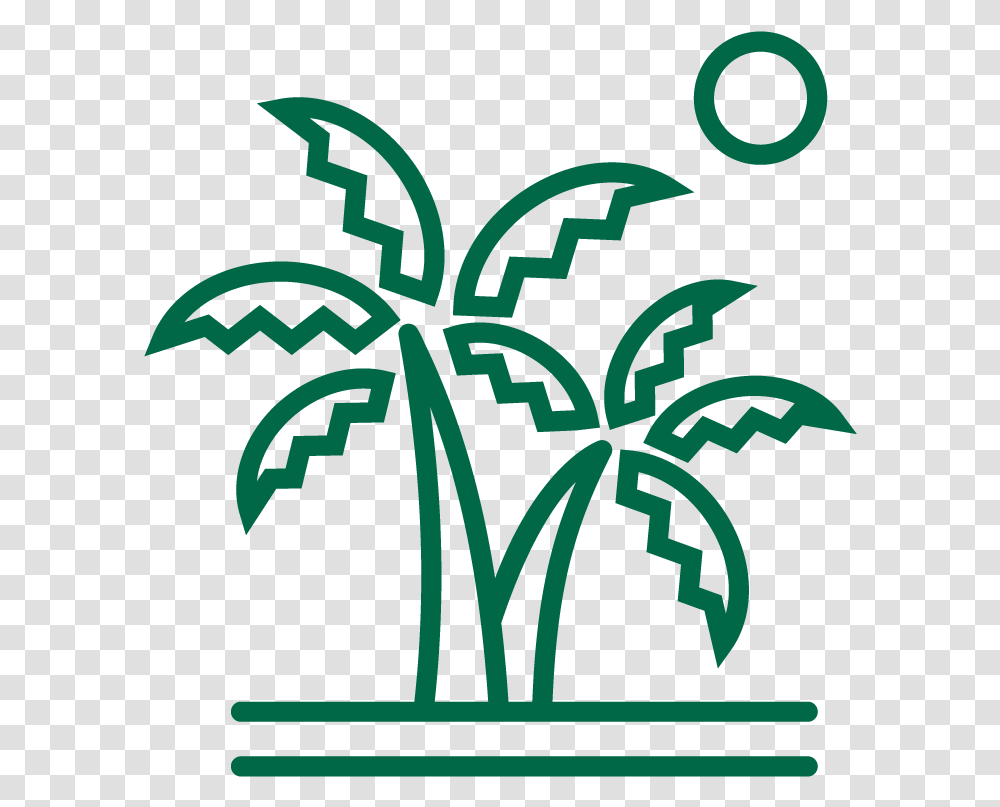 Line Drawing Of Palms On An Island With The Sun In Adventurous Travel Agency Logo, Trademark, Stencil Transparent Png