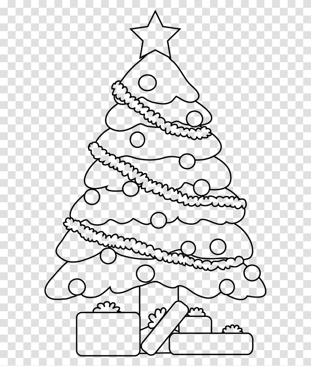 Line Drawing Thristmas Tree Xmas Tree Line Art, Plant, Ornament, Christmas Tree, Wedding Cake Transparent Png