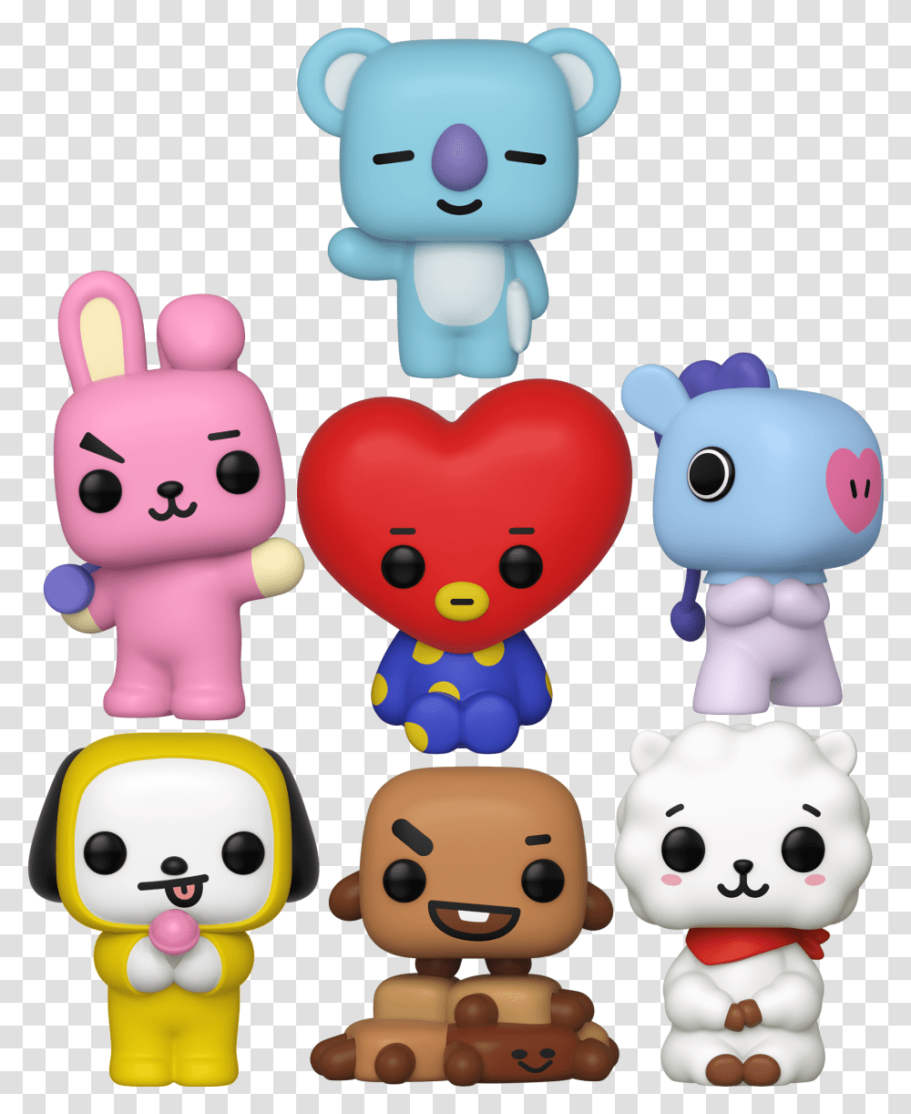 Line Friends Funko Pop Vinyl Bundle Set Of 7 Bt21 Funko Pop, Toy, Plush, Figurine, Doll Transparent Png