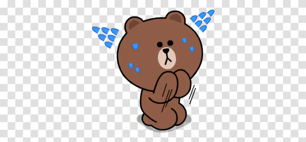 Line Friends Stickers 1 Whatsapp Brown Bear Cony Bunny, Toy, Plush, Teddy Bear, Animal Transparent Png