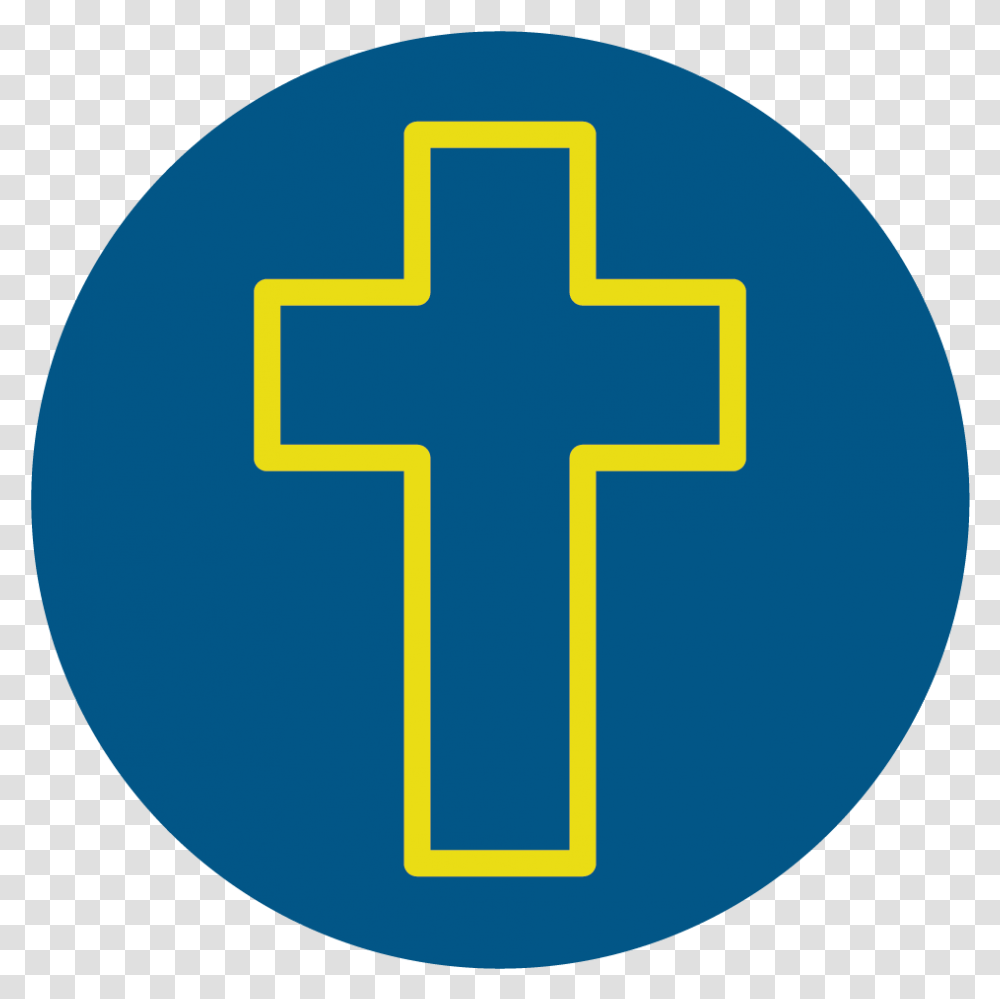 Line Icon Of Christquots Cross Cross, First Aid, Logo, Trademark Transparent Png