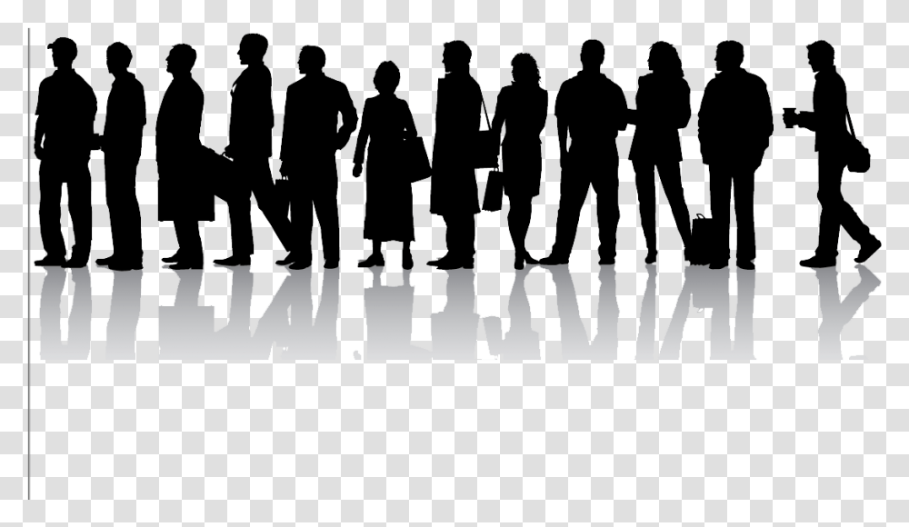 Line Of People Picture Principles Of Business, Person, Silhouette, Pedestrian, Crowd Transparent Png