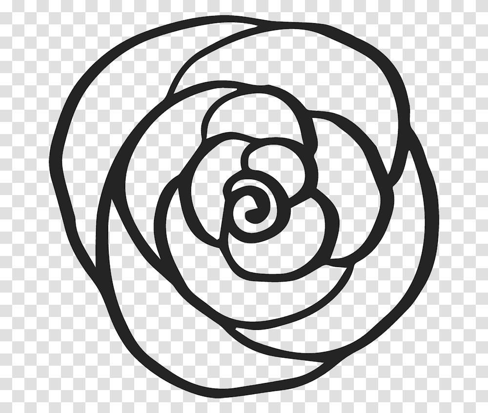 Line Rose Outline Drawing, Spiral, Coil, Flower, Plant Transparent Png