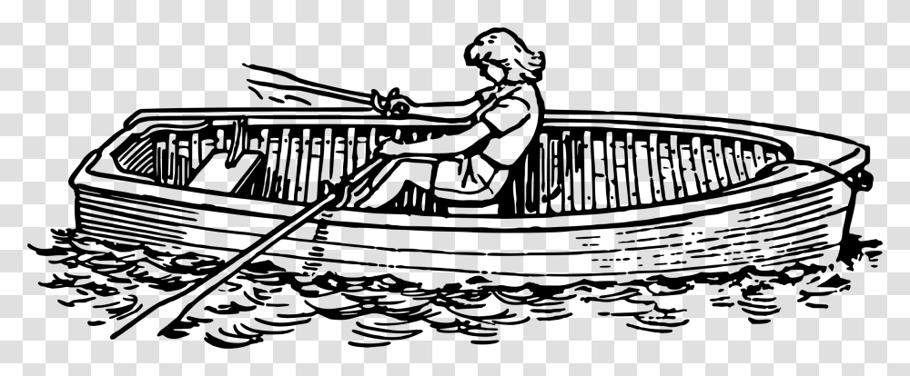 Line Rowing A Boat Clipart Black And White, Gray, World Of Warcraft Transparent Png